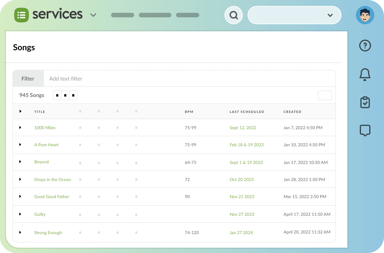 Planning Center Screenshot