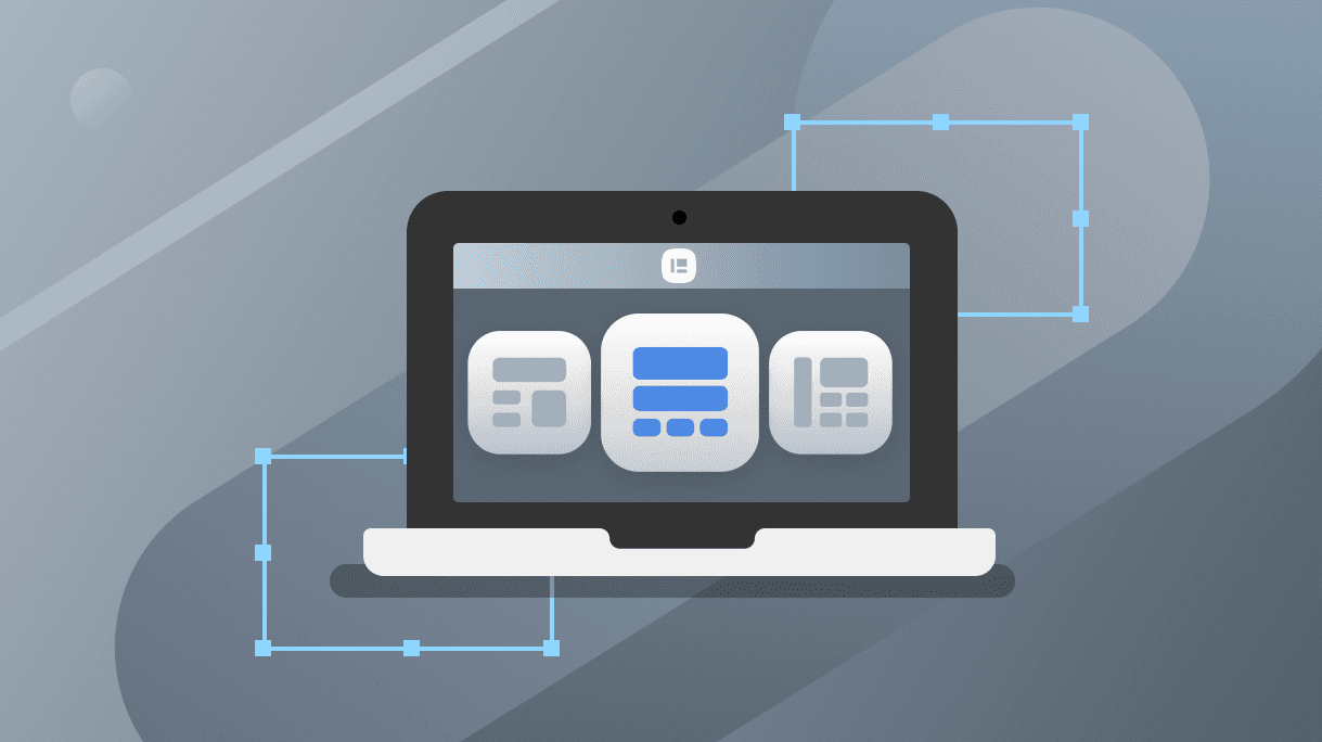An illustrated laptop open with the Planning Center Publishing icon on the screen.