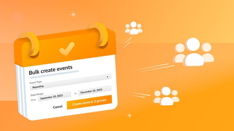 Create multiple events for multiple groups all at once