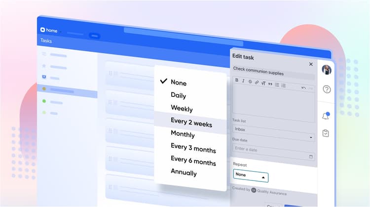 Set your tasks to automatically repeat