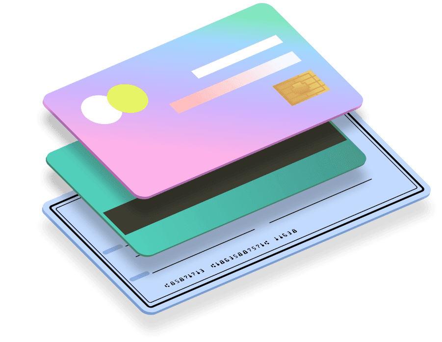 Stack of payment cards representing donation processing savings