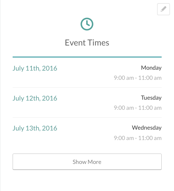 Event Managers and Multiple Event Times
