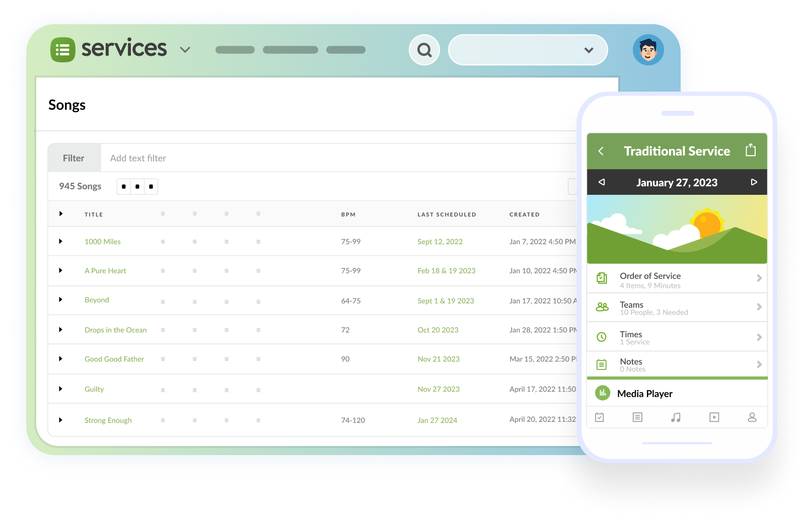 Planning Center Screenshot
