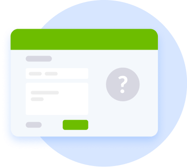 Frame of an application with question mark